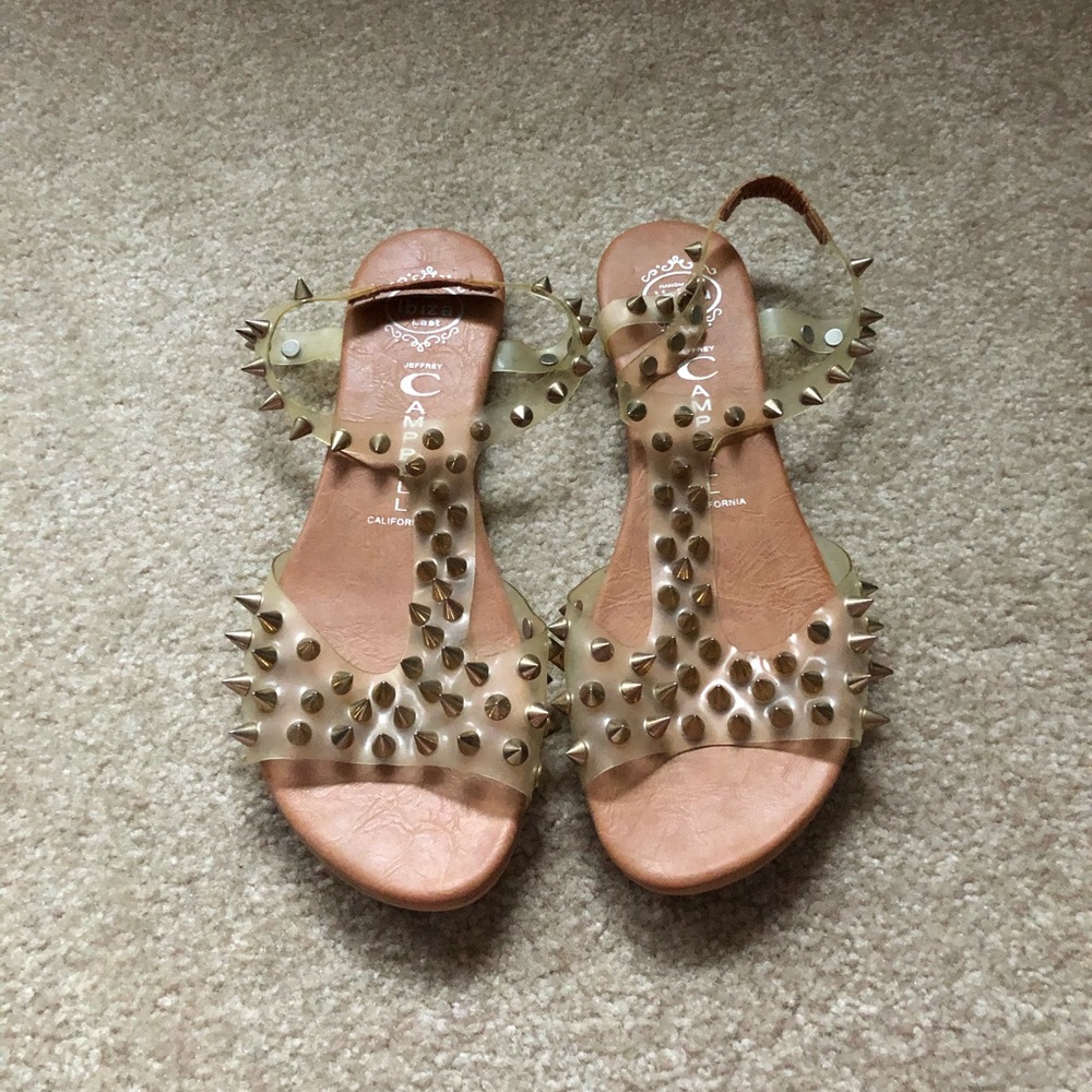 NWOT Jeffrey Campbell Clear Studded Ibiza Sandal